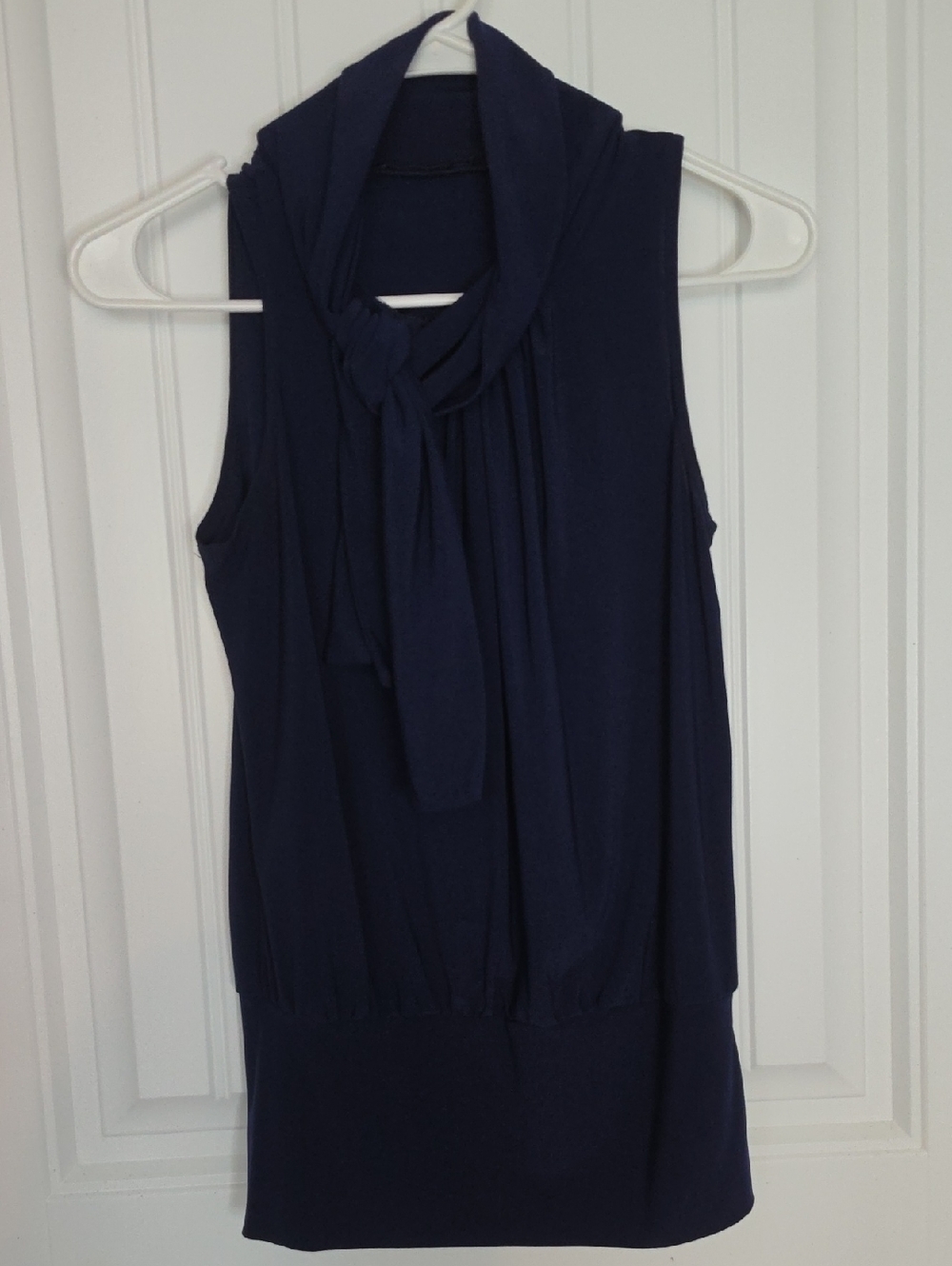 American City Wear Navy Sleeveless Tie-Neck Camisole